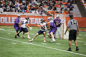 Jordan Evans scored Syracuse's 11th goal of the game on Sunday as the Orange barely escaped from the Carrier Dome with a win over Albany. 